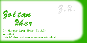 zoltan uher business card